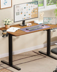 Lukzer Electric Automatic Height Adjustable Sit Stand Desk for Home & Office | EST - 003 | (Black & Oak Brown/Black & Light Oak/Black & Black/White & White/White & Oak Light/White & Oak Brown)