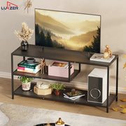 Lukzer Metal & Engineered Wood TV Unit Stand with Open Shelves | Ideal for TVs Up to 43 Inch (MTU-001)