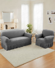 Lukzer Turkish Design Bubble Pattern Sofa Cover   Bubble Ash Grey (SC-099-01)