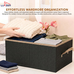 Lukzer 1Pc Black Foldable Clothes Organiser Storage Box (non-woven)