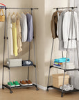 Lukzer A-Shape Garment Rack with 2 Bottom Shelves – MGR-010