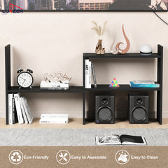 Lukzer Adjustable 5-Tier Bookshelf Multi-Functional Storage Rack (MR-011/Black)
