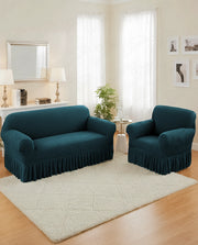 Lukzer Turkish Design Bubble Pattern Sofa Cover - Bubble Teal Blue (SC-103-01)