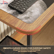 Lukzer Engineered Wood L-Shaped Corner Study and Computer Table for Home or Office (MST-007)