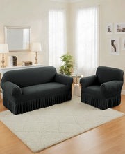 Lukzer Turkish Design Bubble Pattern Sofa Cover - Bubble Ash Grey (SC-099-01)