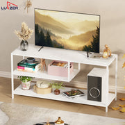 Lukzer Metal & Engineered Wood TV Unit Stand with Open Shelves | Ideal for TVs Up to 43 Inch (MTU-001)
