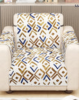 Lukzer Quilted Reversible Sofa Cover Mat with Arms | Polyester Blend 350 GSM Full Coverage & Back Belt for Stability | Washable Furniture Protector.