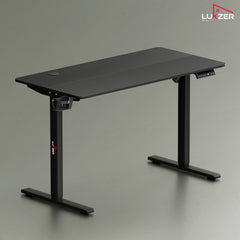 Lukzer Electric Height Adjustable Desk with USB & Type-C Study Table (EST-003/UC-Black & Black) 3-Years Warranty