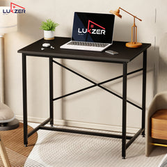 Lukzer X-Support Metal Frame & Engineered Wood Study Table for Home & Office (MST-008) Black &  Black