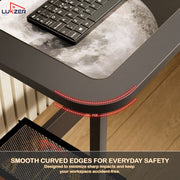 Lukzer Engineered Wood L-Shaped Corner Study and Computer Table for Home or Office (MST-007)