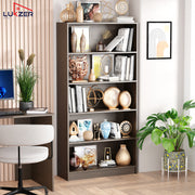 Lukzer Engineered Wood 6 Tier Bookcase Open Bookshelf & Display Rack (MR-032/Oak Brown)