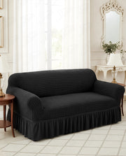 Lukzer Turkish Design Bubble Pattern Sofa Cover - Bubble Charcoal Black (SC-096-01)