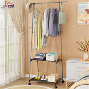 Lukzer A-Shape Garment Rack with 2 Bottom Shelves – MGR-010