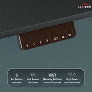 Lukzer Electric Height Adjustable Desk with USB & Type-C Study Table (EST-003/UC-Black & Black)