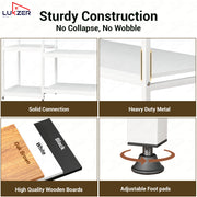 Lukzer Heavy Duty Garment Rack with 8 Shelves & Hanging Rod (MMR-004/White & White)