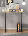 Lukzer Electric Automatic Height Adjustable Sit Stand Desk for Home & Office | EST - 003 | (Black & Oak Brown/Black & Light Oak/Black & Black/White & White/White & Oak Light/White & Oak Brown)