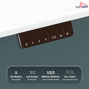 Lukzer Electric Height Adjustable Desk with USB & Type-C Study Table (EST-003/UC-White & White)