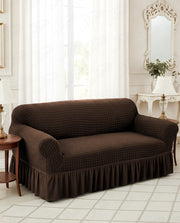 Lukzer Turkish Design Bubble Pattern Sofa Cover - Bubble Coffee Brown (SC-097-01)