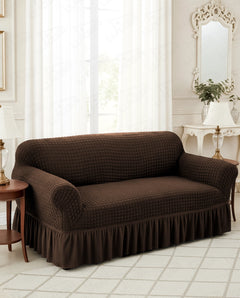 Lukzer Turkish Design Bubble Pattern Sofa Cover Bubble Coffee Brown (SC-097-01)