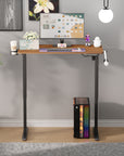 Lukzer Electric Automatic Height Adjustable Sit Stand Desk for Home & Office | EST - 003 | (Black & Oak Brown/Black & Light Oak/Black & Black/White & White/White & Oak Light/White & Oak Brown)