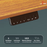 Lukzer Electric Height Adjustable Desk with USB & Type-C Study Table (EST-003/UC-Black & Oak Brown)