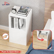 Lukzer 3 Layer Engineered Wood Storage Cabinet with Open Display Rack (MR-022/Oak Brown)