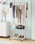 Lukzer A-Shape Garment Rack with 2 Bottom Shelves – MGR-010