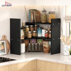 Lukzer Adjustable 5-Tier Bookshelf Multi-Functional Storage Rack (MR-011/Black)