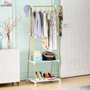 Lukzer A-Shape Garment Rack with 2 Bottom Shelves – MGR-010