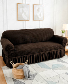 Lukzer Turkish Design Bubble Pattern Sofa Cover Bubble Coffee Brown (SC-097-01)