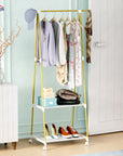 Lukzer A-Shape Garment Rack with 2 Bottom Shelves – MGR-010