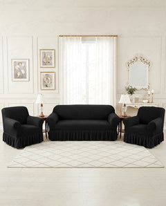 Lukzer Turkish Design Bubble Pattern Sofa Cover  Bubble Charcoal Black (SC-096-01)