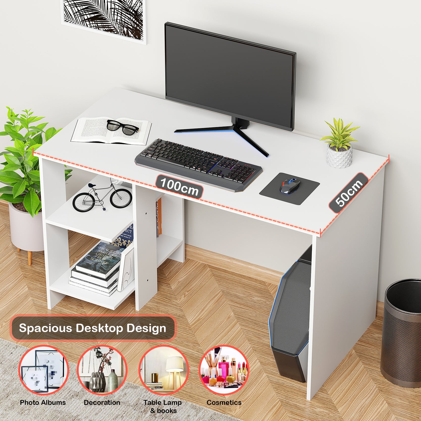 Computer Desk with Bookshelf | (ST-007)