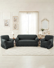 Lukzer Turkish Design Bubble Pattern Sofa Cover - Bubble Ash Grey (SC-099-01)