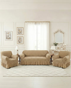 Lukzer Turkish Design Bubble Pattern Sofa Cover  Bubble Sand Beige (SC-101-01)
