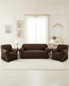 Lukzer Turkish Design Bubble Pattern Sofa Cover Bubble Coffee Brown (SC-097-01)
