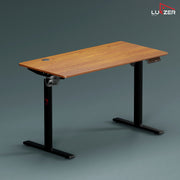 Lukzer Electric Height Adjustable Desk with USB & Type-C Study Table (EST-003/UC-Black & Oak Brown)