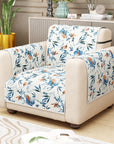 Lukzer Quilted Reversible Sofa Cover Mat with Arms | Polyester Blend 350 GSM Full Coverage & Back Belt for Stability | Washable Furniture Protector.