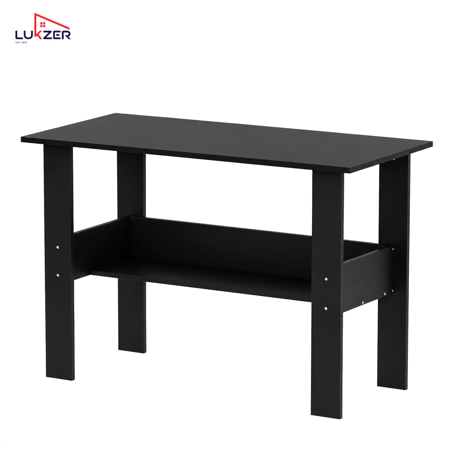 Lukzer Modern Computer Desk with Bookshelf Study Table Made with Engineered Wood (ST-005/Black)