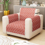 Lukzer Quilted Reversible Sofa Cover Mat with Arms | Polyester Blend 350 GSM Full Coverage & Back Belt for Stability | Washable Furniture Protector.