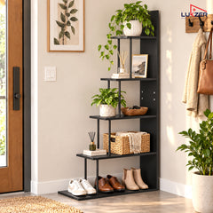 Lukzer 5-Tier Ladder Multipurpose Engineered Wood Book Shelf (MMR-015)