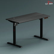 Lukzer Electric Height Adjustable Desk with USB & Type-C Study Table (EST-003/UC-Black & Black)