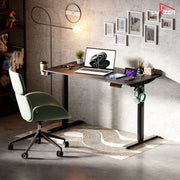 Lukzer Electric Height Adjustable Desk with USB & Type-C Study Table (EST-003/UC-Black & Black)