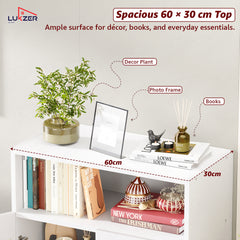 Lukzer Wooden Book Shelf & Storage Cabinet with White Doors (MR-034/White)