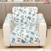 Lukzer Quilted Reversible Sofa Cover Mat with Arms | Polyester Blend 350 GSM Full Coverage & Back Belt for Stability | Washable Furniture Protector.