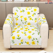 Lukzer Quilted Reversible Sofa Cover Mat with Arms | Polyester Blend 350 GSM Full Coverage & Back Belt for Stability | Washable Furniture Protector.