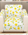 Lukzer Quilted Reversible Sofa Cover Mat with Arms | Polyester Blend 350 GSM Full Coverage & Back Belt for Stability | Washable Furniture Protector.