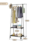 Lukzer A-Shape Garment Rack with 2 Bottom Shelves – MGR-010