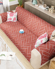 Lukzer Quilted Reversible Sofa Cover Mat with Arms | Polyester Blend 350 GSM Full Coverage & Back Belt for Stability | Washable Furniture Protector.