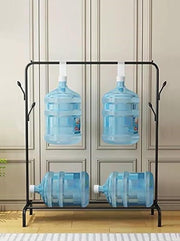 Lukzer Freestanding Metal Cloth Stand with Storage Shelf (MGS-001/Black)